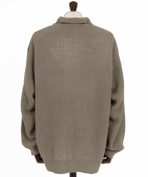 ANGENEHM（アンゲネーム）の「ms6607-Fuzzy-Knit Skipper Polo モヘアニットスキッパーポロシャツ(AG07-030acg)（ポロシャツ・メンズ・ブラック/レッド/ブルー系その他/マスタード/グレイッシュベージュ・M/L/S）」の12枚目の写真