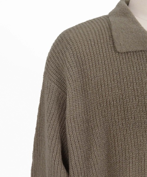 ANGENEHM（アンゲネーム）の「ms6607-Fuzzy-Knit Skipper Polo モヘアニットスキッパーポロシャツ(AG07-030acg)（ポロシャツ・メンズ・ブラック/レッド/ブルー系その他/マスタード/グレイッシュベージュ・M/L/S）」の6枚目の写真