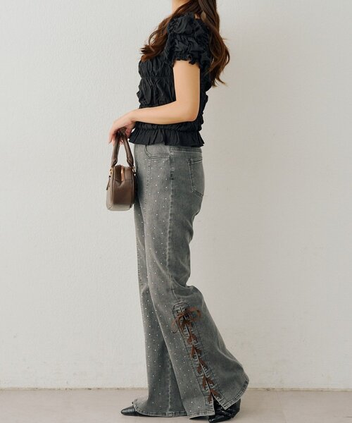 Another Branch olive des olive(アナザーブランチオリーブデオリーブ)の「【ANOTHER BRANCH】シャーリングブラウス(シャツ/ブラウス・レディース・ブラック/ブラウン/オフホワイト/イエロー・FREE)」の5枚目の写真
