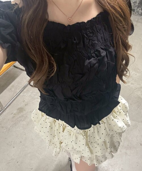 Another Branch olive des olive(アナザーブランチオリーブデオリーブ)の「【ANOTHER BRANCH】シャーリングブラウス(シャツ/ブラウス・レディース・ブラック/ブラウン/オフホワイト/イエロー・FREE)」の14枚目の写真