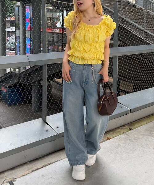 Another Branch olive des olive(アナザーブランチオリーブデオリーブ)の「【ANOTHER BRANCH】シャーリングブラウス(シャツ/ブラウス・レディース・ブラック/ブラウン/オフホワイト/イエロー・FREE)」の17枚目の写真