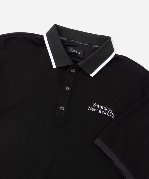 Saturdays Golf(サタデーズゴルフ)の「Doubleknit Rib Hem SS Polo(ポロシャツ・メンズ・ブラック・L/M/XL)」の2枚目の写真