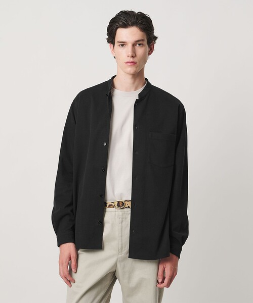 UNITED ARROWS(ユナイテッドアローズ)の「スエーディージャージ バンドカラーシャツ(シャツ/ブラウス・メンズ・モカ/ブラック・L/XL/S/M)」の2枚目の写真