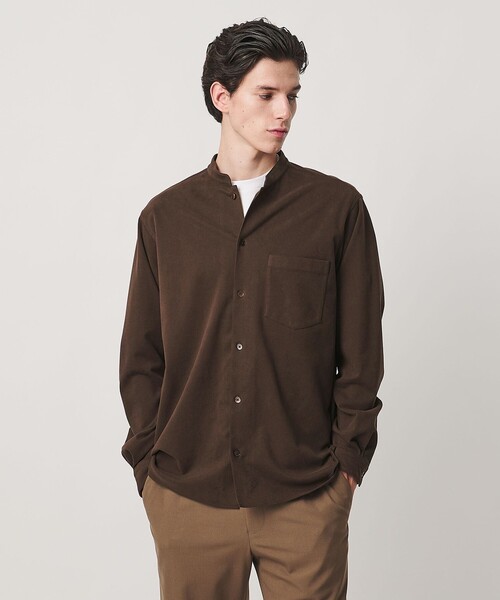 UNITED ARROWS(ユナイテッドアローズ)の「スエーディージャージ バンドカラーシャツ(シャツ/ブラウス・メンズ・モカ/ブラック・L/XL/S/M)」の3枚目の写真