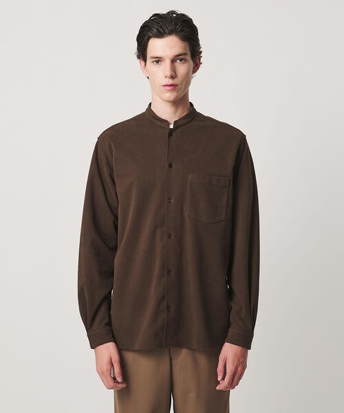 UNITED ARROWS(ユナイテッドアローズ)の「スエーディージャージ バンドカラーシャツ(シャツ/ブラウス・メンズ・モカ/ブラック・L/XL/S/M)」の8枚目の写真