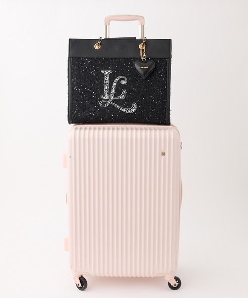 one after another NICE CLAUP（ワンアフターアナザーナイスクラップ）の「【LouLoumei】ビジューロゴキャリーオントートバッグ（トートバッグ・レディース・ピンク/アイボリー/ブラック・FREE）」の5枚目の写真