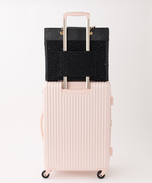 one after another NICE CLAUP（ワンアフターアナザーナイスクラップ）の「【LouLoumei】ビジューロゴキャリーオントートバッグ（トートバッグ・レディース・ピンク/アイボリー/ブラック・FREE）」の6枚目の写真