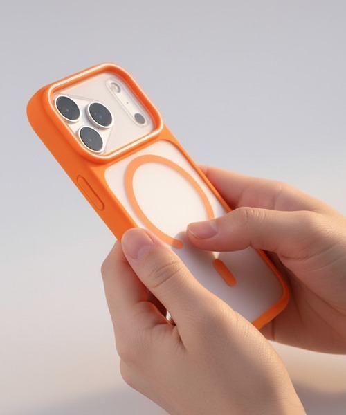 Fun & Daily(ファンアンドデイリー)の「Magsafe対応 Square Line iPhone 17 Case / 17Pro 17ProMax(スマホケース/カバー・メンズ・ブラック/オレンジ/グレー・iPhone 17/iPhone 17 Pro/iPhone 17 Pro Max)」の3枚目の写真