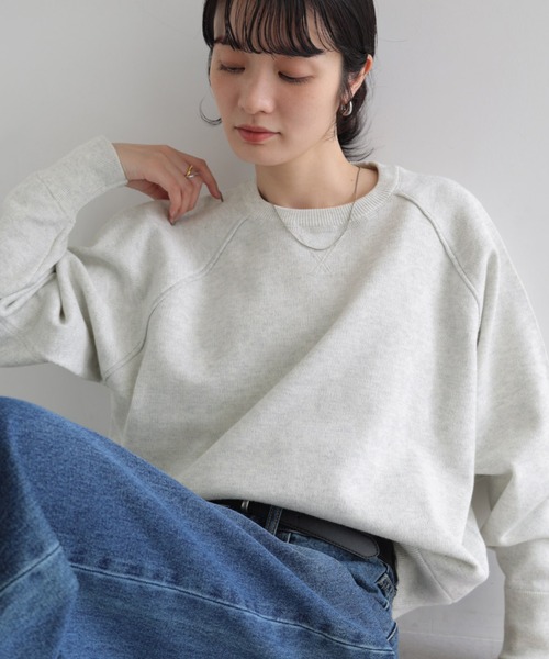 andme(アンドミー)の「ジャガード編みニットトップス(ニット/セーター・レディース・グレー/チャコールグレー/オートミール・M)」の3枚目の写真