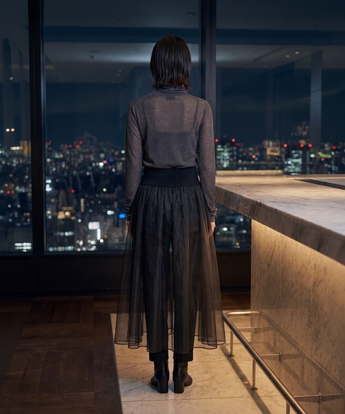 STYLE DELI（スタイルデリ）の「【DELI by】シアーチュールレイヤードスカート（スカート・レディース・ブラック・M）」の6枚目の写真