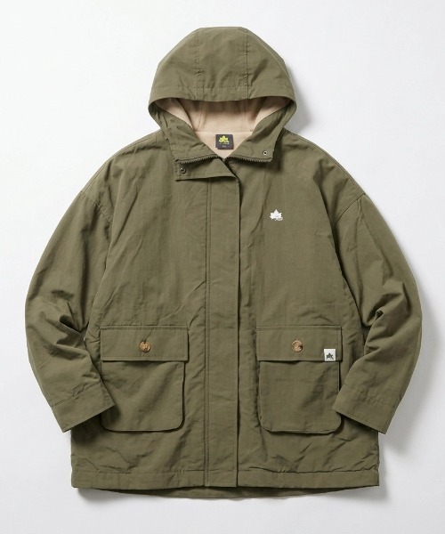 LOGOS(ロゴス)の「2026AW LOGOS/ロゴス 撥水 ナイロンタスラン 裏配色フリース マウンテンパーカー(ナイロンジャケット・レディース・モスグリーン/カーキ/スミクロ/ベージュ・LL/L/M)」の4枚目の写真