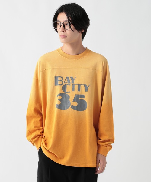 GEORGE'S(ジョージズ)の「加工フットボールロンT(Tシャツ/カットソー・メンズ・ワインレッド/ブラック/マスタード・MEDIUM/LARGE)」の2枚目の写真