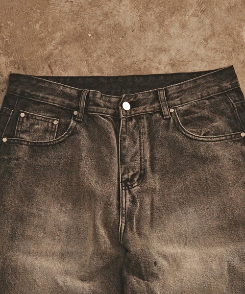 Chick（チック）の「Washed Vintage-Like Denim Pants / ウォッシュ加工 ヴィンテージライクデニムパンツ メンズ 夏物 夏服（デニムパンツ・メンズ・ブラック・M）」の2枚目の写真