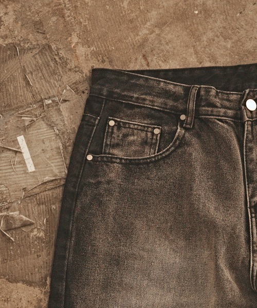 Chick（チック）の「Washed Vintage-Like Denim Pants / ウォッシュ加工 ヴィンテージライクデニムパンツ メンズ 夏物 夏服（デニムパンツ・メンズ・ブラック・M）」の3枚目の写真