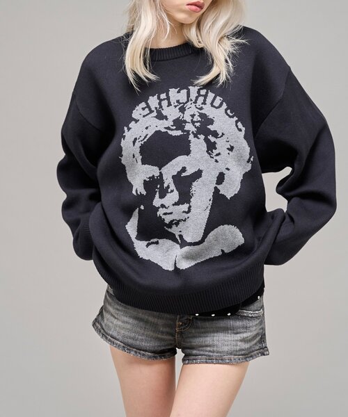 Sourcream（サワークリーム）の「【Sourcream】 偉人ジャガードニット（ニット/セーター・レディース・アイボリー/ブラック・MEDIUM/SMALL）」の15枚目の写真