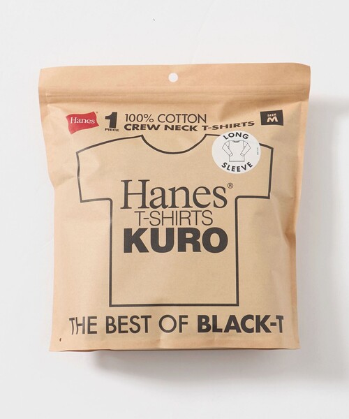 HANES(ヘインズ)の「<Hanes>ロングスリーブ Tシャツ KURO(Tシャツ/カットソー・メンズ・ブラック・XL/L/M)」の8枚目の写真