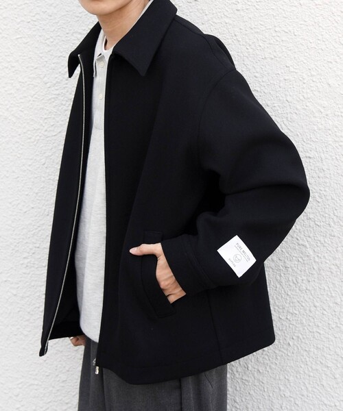 SHIPS any（シップス エニィ）の「PURE WOOL MELTON リラックス ジップアップ ブルゾン◆（ブルゾン・メンズ・ブラック/グレー/チャコールグレー・MEDIUM/LARGE）」の2枚目の写真