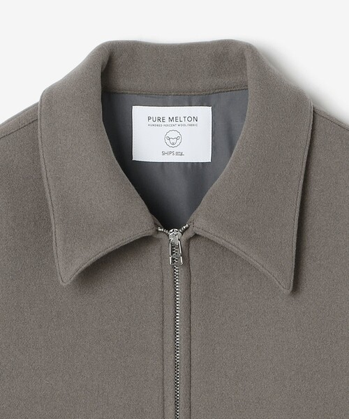 SHIPS any（シップス エニィ）の「PURE WOOL MELTON リラックス ジップアップ ブルゾン◆（ブルゾン・メンズ・ブラック/グレー/チャコールグレー・MEDIUM/LARGE）」の16枚目の写真