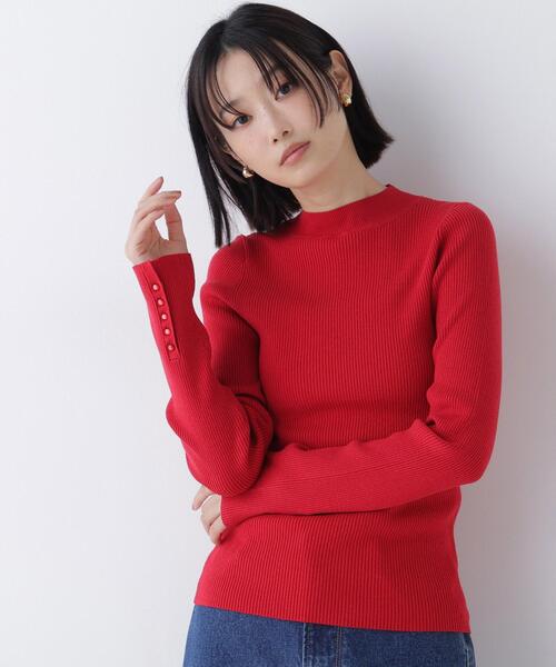NATURAL BEAUTY BASIC(ナチュラルビューティーベーシック)の「ベーシックタートルニット(ニット/セーター・レディース・ピンク/レッド/オフホワイト/ネイビー・FREE)」の4枚目の写真
