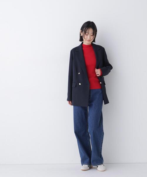 NATURAL BEAUTY BASIC(ナチュラルビューティーベーシック)の「ベーシックタートルニット(ニット/セーター・レディース・ピンク/レッド/オフホワイト/ネイビー・FREE)」の15枚目の写真
