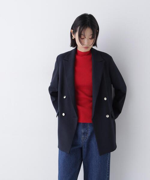 NATURAL BEAUTY BASIC(ナチュラルビューティーベーシック)の「ベーシックタートルニット(ニット/セーター・レディース・ピンク/レッド/オフホワイト/ネイビー・FREE)」の22枚目の写真