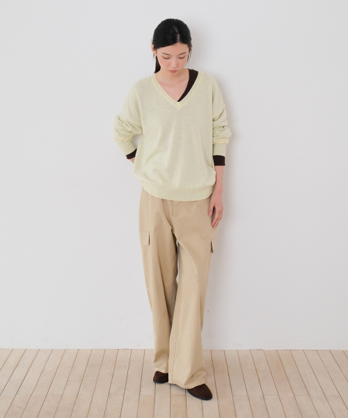 MOUI(モウイ)の「コットンテールパンツ(ベージュ)(その他パンツ・レディース・ベージュ・FREE)」の2枚目の写真