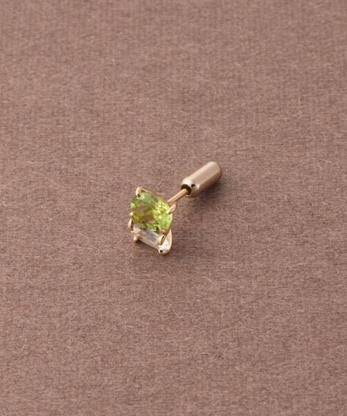 ete bijoux（エテビジュー）の「[ピース] K10YG ペリドット/グリーンクォーツ ピアス（ピアス（片耳用）・レディース・イエローゴールド・FREE）」の2枚目の写真