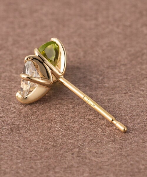ete bijoux（エテビジュー）の「[ピース] K10YG ペリドット/グリーンクォーツ ピアス（ピアス（片耳用）・レディース・イエローゴールド・FREE）」の3枚目の写真