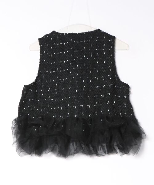 tocco closet(トッコ クローゼット)の「【ZOZO限定】裾フリルチュールドットツイードベスト(ベスト・レディース・オフホワイト/ブラック・M)」の3枚目の写真