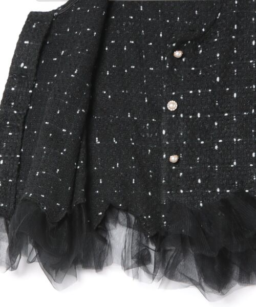 tocco closet(トッコ クローゼット)の「【ZOZO限定】裾フリルチュールドットツイードベスト(ベスト・レディース・オフホワイト/ブラック・M)」の4枚目の写真