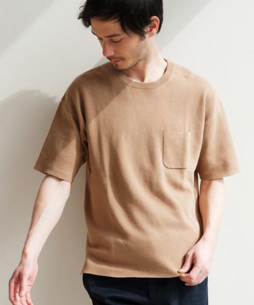 green label relaxing（グリーンレーベルリラクシング）の「KC CO MILANO/RIB C/N 半袖ニット◆（ニット/セーター・メンズ・ホワイト/グレー/モカ・SMALL/LARGE/MEDIUM）」の3枚目の写真