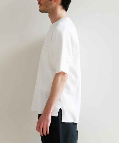 green label relaxing（グリーンレーベルリラクシング）の「KC CO MILANO/RIB C/N 半袖ニット◆（ニット/セーター・メンズ・ホワイト/グレー/モカ・SMALL/LARGE/MEDIUM）」の9枚目の写真