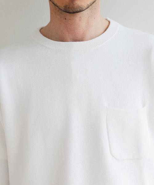 green label relaxing（グリーンレーベルリラクシング）の「KC CO MILANO/RIB C/N 半袖ニット◆（ニット/セーター・メンズ・ホワイト/グレー/モカ・SMALL/LARGE/MEDIUM）」の11枚目の写真