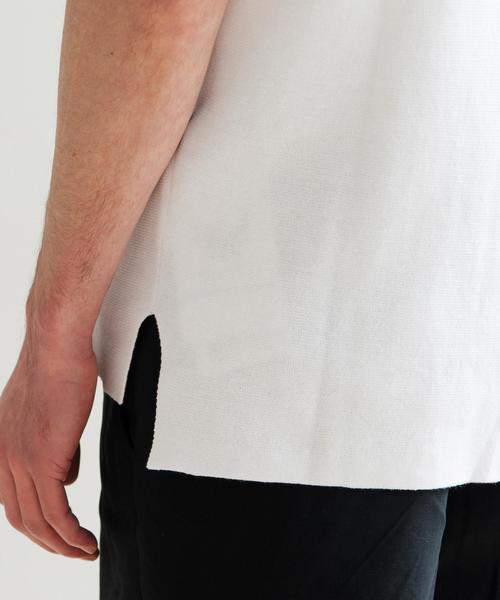 green label relaxing（グリーンレーベルリラクシング）の「KC CO MILANO/RIB C/N 半袖ニット◆（ニット/セーター・メンズ・ホワイト/グレー/モカ・SMALL/LARGE/MEDIUM）」の13枚目の写真