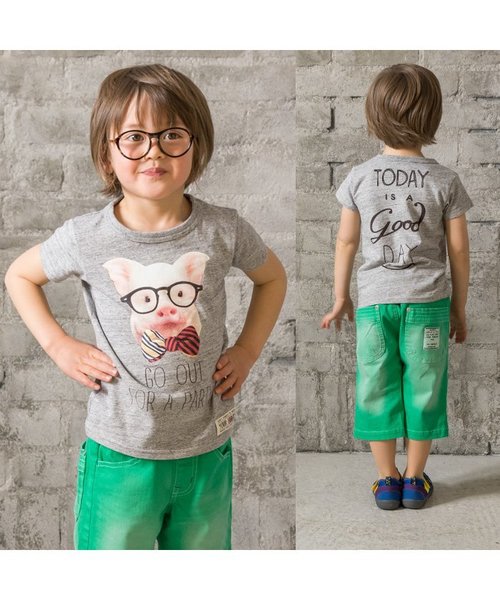 BREEZE(ブリーズ)の「ネット限定Piggy Tシャツ(Tシャツ/カットソー・キッズ・グリーン/グレー/キナリ・110/130/100/90/80/120/140/95)」の7枚目の写真