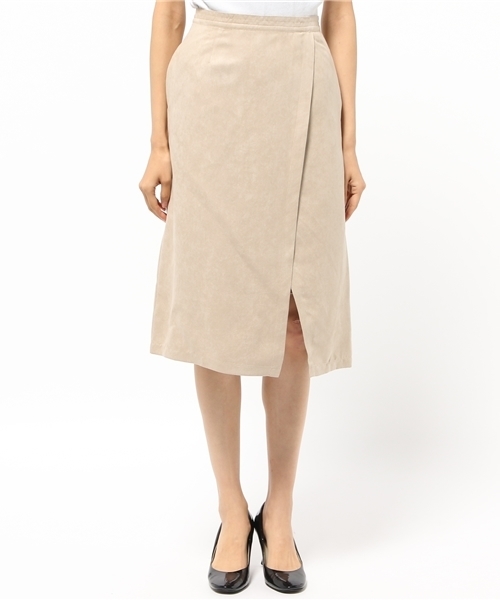 N.（N. Natural Beauty Basic）（エヌエヌナチュラルビューティーベーシック）の「スエードスリットミドルスカート（スカート・レディース・ブラウン/ベージュ・MEDIUM/SMALL）」の3枚目の写真