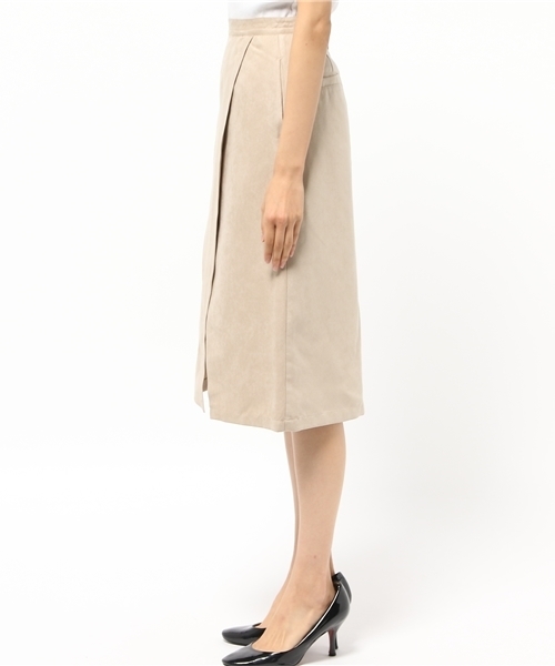N.（N. Natural Beauty Basic）（エヌエヌナチュラルビューティーベーシック）の「スエードスリットミドルスカート（スカート・レディース・ブラウン/ベージュ・MEDIUM/SMALL）」の4枚目の写真
