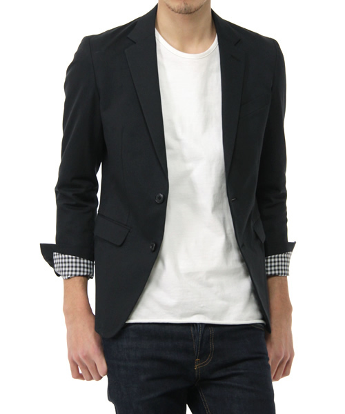 BEAMS(ビームス)の「BEAMS / 袖裏柄ストレッチ2Bジャケット(テーラードジャケット・メンズ・グレー/ブラック/ネイビー・SMALL/MEDIUM/LARGE/X-LARGE)」の9枚目の写真