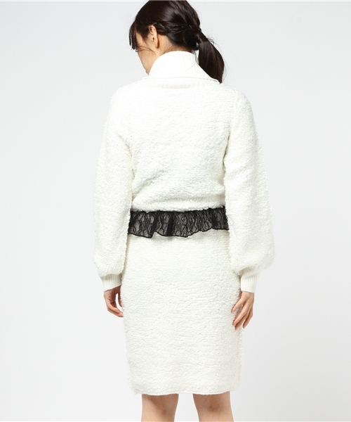 EATME（イートミー）の「タートルネックレイヤーニットワンピース（ワンピース・レディース・アイボリー/ピンク/グレー・FREE）」の6枚目の写真