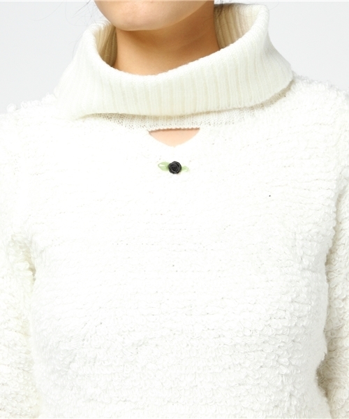 EATME（イートミー）の「タートルネックレイヤーニットワンピース（ワンピース・レディース・アイボリー/ピンク/グレー・FREE）」の7枚目の写真