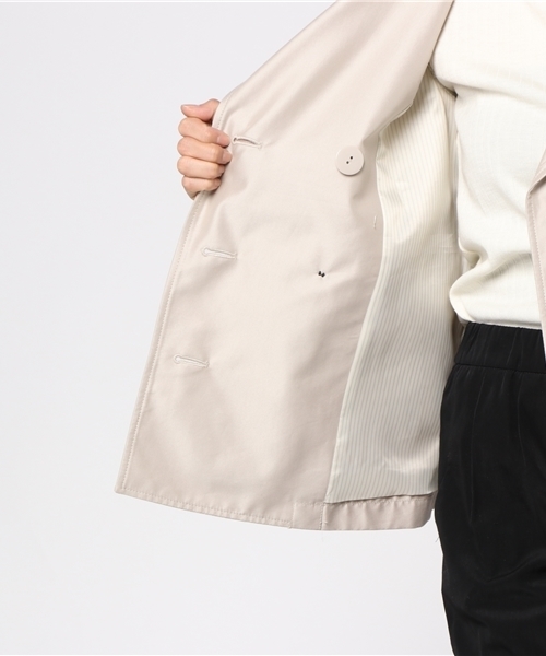 Honeys（ハニーズ）の「ショート丈トレンチコート（トレンチコート・レディース・ピンク/ライトベージュ・M/L/S）」の9枚目の写真