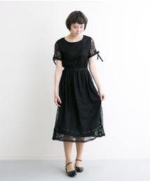 merlot plus | フラワー柄総レースワンピース5808(ワンピース)