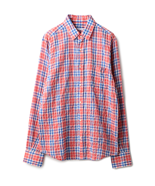 ESTNATION(エストネーション)の「ESTNATION シャーリングチェック柄シャツ(シャツ/ブラウス・メンズ・ライトインディゴブルー/クリアレッド/マスタード・SMALL/MEDIUM/LARGE/X-LARGE)」の3枚目の写真