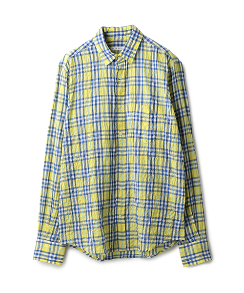 ESTNATION(エストネーション)の「ESTNATION シャーリングチェック柄シャツ(シャツ/ブラウス・メンズ・ライトインディゴブルー/クリアレッド/マスタード・SMALL/MEDIUM/LARGE/X-LARGE)」の2枚目の写真