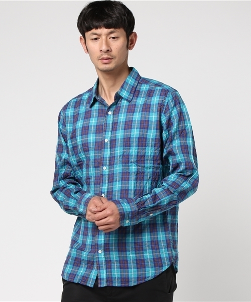 ESTNATION(エストネーション)の「ESTNATION シャーリングチェック柄シャツ(シャツ/ブラウス・メンズ・ライトインディゴブルー/クリアレッド/マスタード・SMALL/MEDIUM/LARGE/X-LARGE)」の18枚目の写真