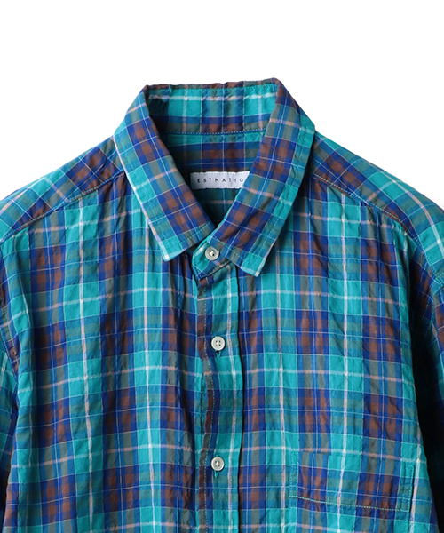 ESTNATION(エストネーション)の「ESTNATION シャーリングチェック柄シャツ(シャツ/ブラウス・メンズ・ライトインディゴブルー/クリアレッド/マスタード・SMALL/MEDIUM/LARGE/X-LARGE)」の14枚目の写真