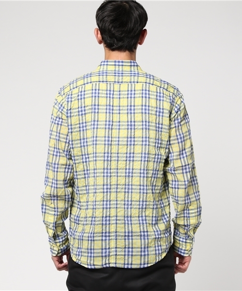 ESTNATION(エストネーション)の「ESTNATION シャーリングチェック柄シャツ(シャツ/ブラウス・メンズ・ライトインディゴブルー/クリアレッド/マスタード・SMALL/MEDIUM/LARGE/X-LARGE)」の5枚目の写真