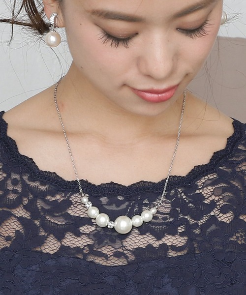 パール ストーンネックレス結婚式対応 ネックレス Pourvous プールヴー のファッション通販 Zozotown