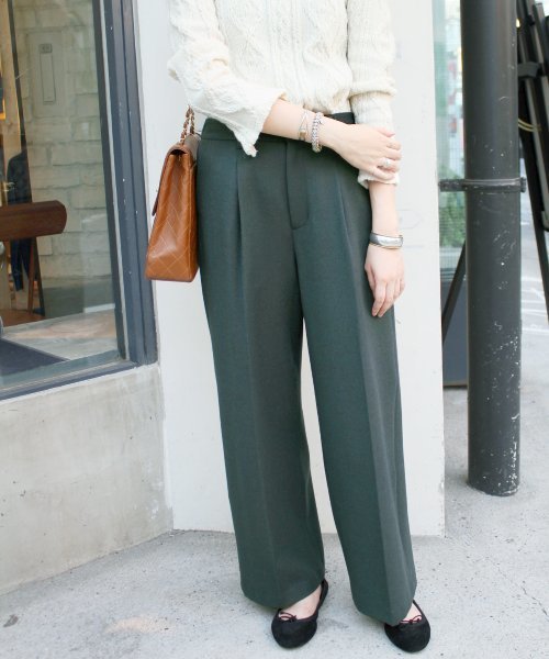 SLOBE IENA（スローブイエナ）の「ウォッシャブルカラーワイドパンツ◆（その他パンツ・レディース・ブラック/ピンク/グリーン・36/38/40）」の3枚目の写真