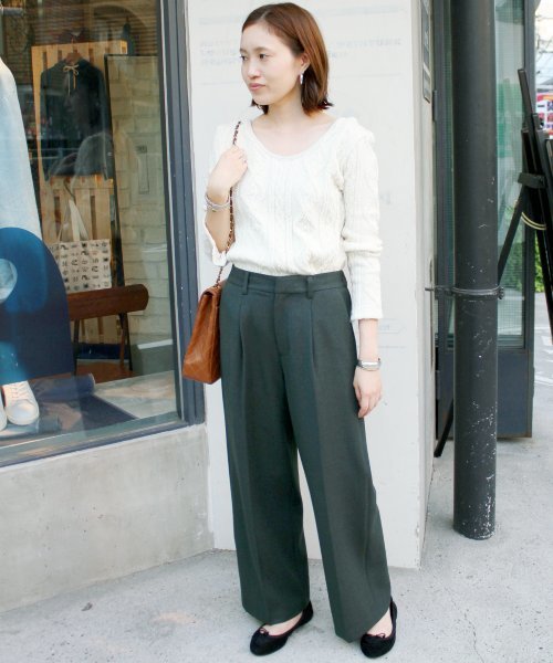 SLOBE IENA（スローブイエナ）の「ウォッシャブルカラーワイドパンツ◆（その他パンツ・レディース・ブラック/ピンク/グリーン・36/38/40）」の12枚目の写真